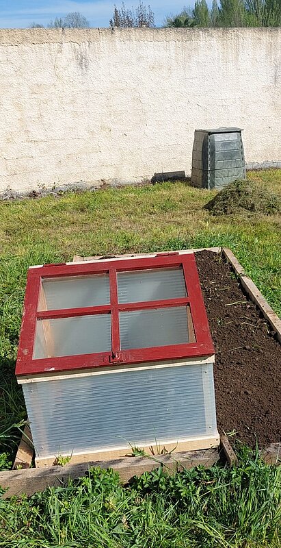 Mini serre fabriquée à partir de matériaux de récupération